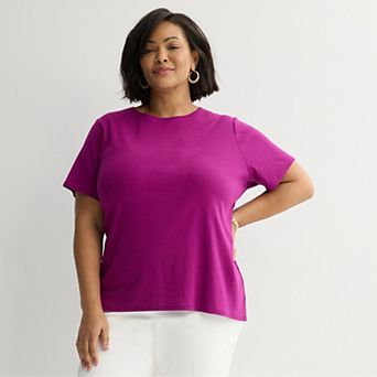 Plus Size Croft & Barrow® Essential Crewneck Top