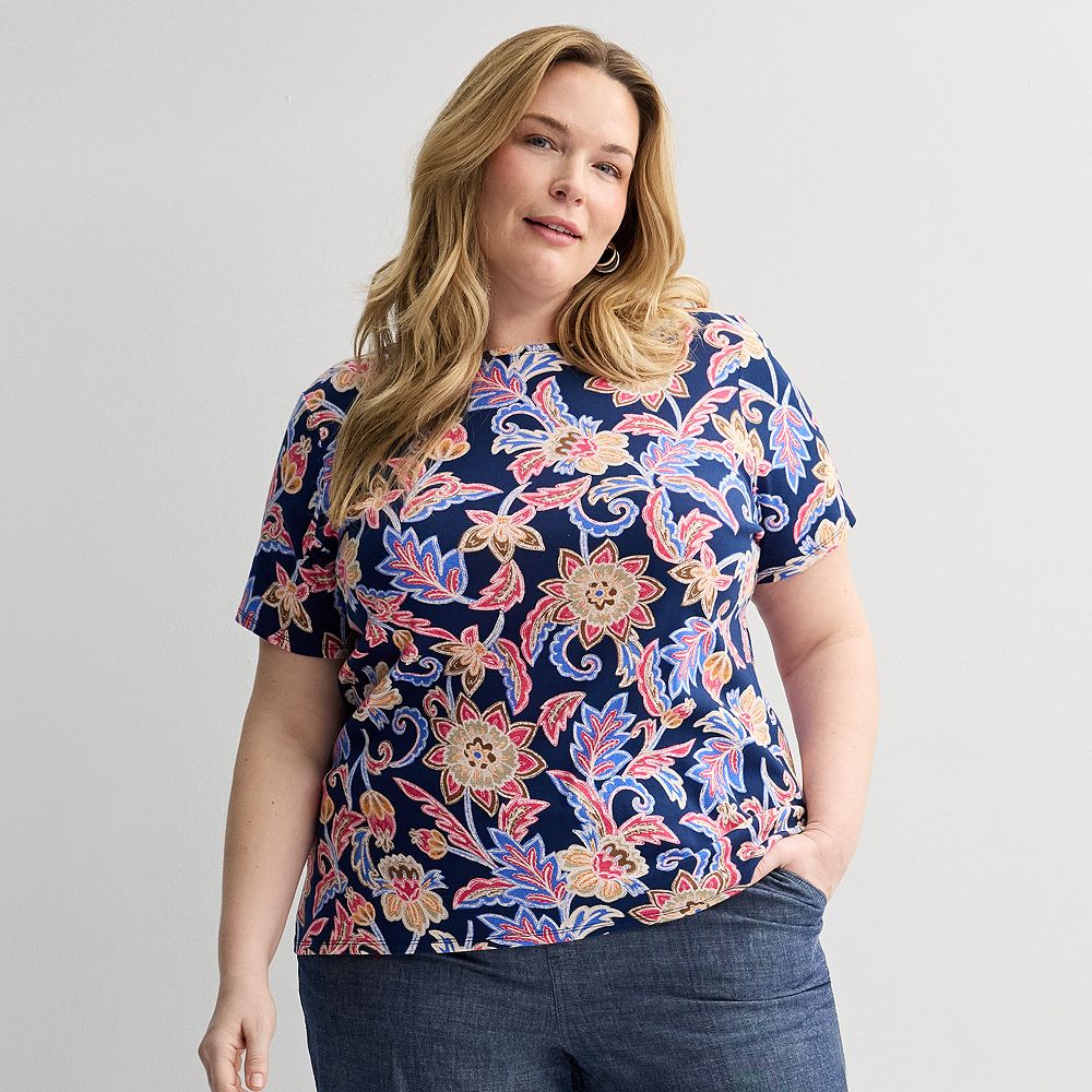 Plus Size Croft Barrow® Essential Crewneck Top
