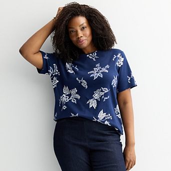 Plus Size Croft & Barrow® Essential Crewneck Top
