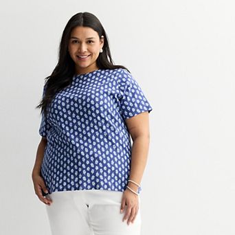 Plus Size Croft & Barrow® Essential Crewneck Top
