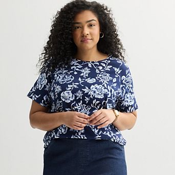 Plus Size Croft & Barrow® Essential Crewneck Top