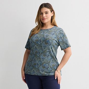 Plus Size Croft & Barrow® Essential Crewneck Top