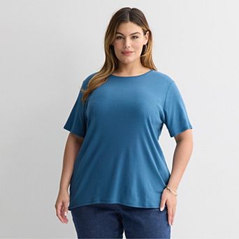 Plus Size Croft & Barrow® Essential Crewneck Top