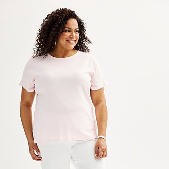 Plus Size Croft & Barrow® Essential Crewneck Top