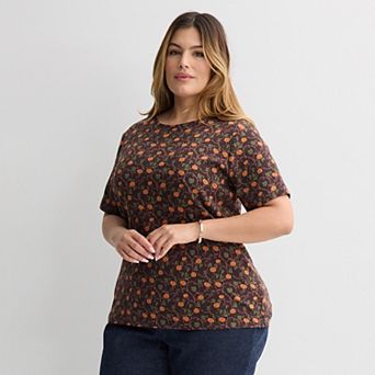 Plus Size Croft & Barrow® Essential Crewneck Top