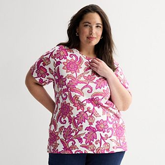 Plus Size Croft & Barrow® Essential Crewneck Top