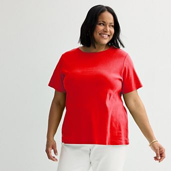 Plus Size Croft & Barrow® Essential Crewneck Top