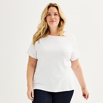 Plus Size Croft & Barrow® Essential Crewneck Top