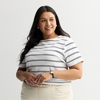 Plus Size Croft & Barrow® Essential Crewneck Top