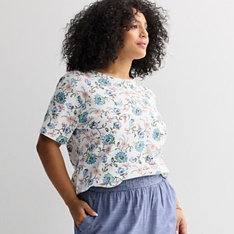 Plus Size Croft & Barrow® Essential Crewneck Top