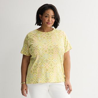 Plus Size Croft & Barrow® Essential Crewneck Top