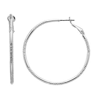 Nine West Ribbed Hoop Earrings