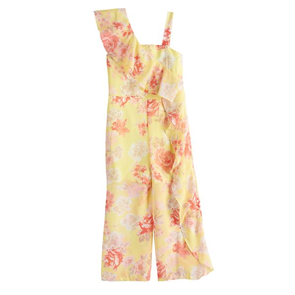 Girls 7-16 My Michelle One-Shoulder Printed Jumpsuit