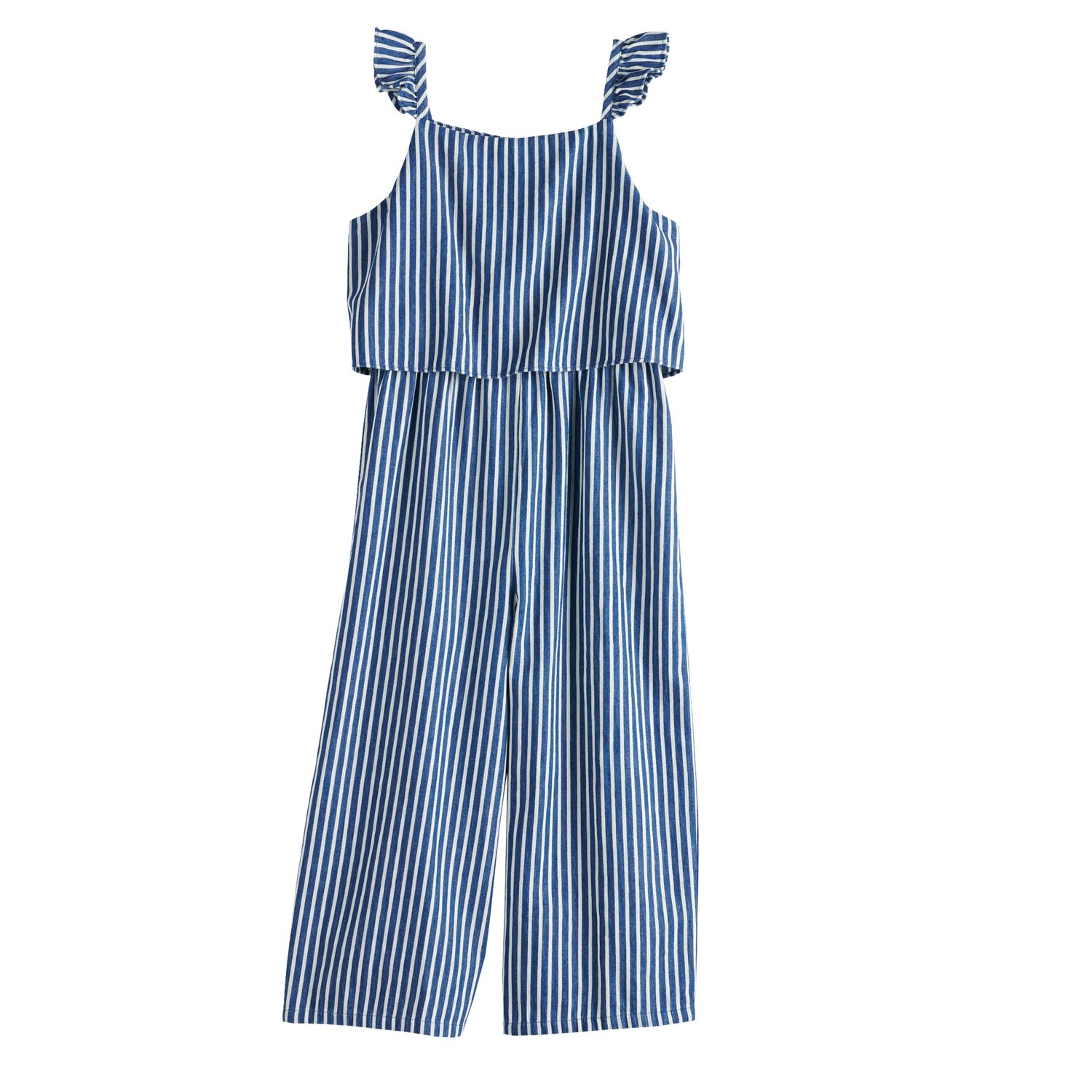 girls chambray jumpsuit