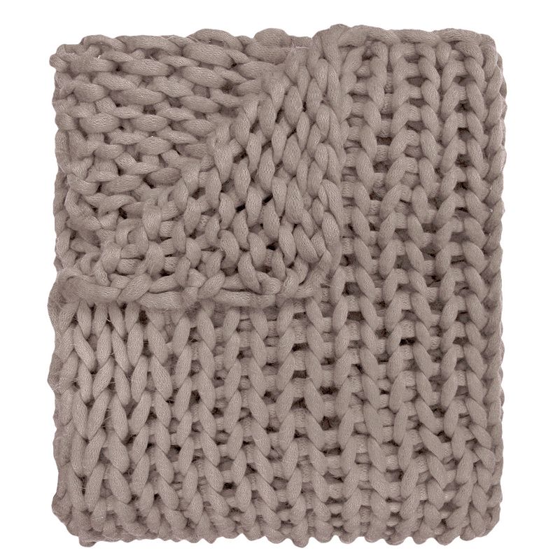 59402261 Donna Sharp Chunky Knit Throw, Beig/Green sku 59402261