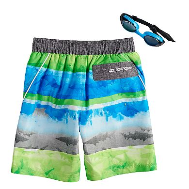 Boys 4-7 ZeroXposur Tie Dyed Swim Trunks & Goggles Set