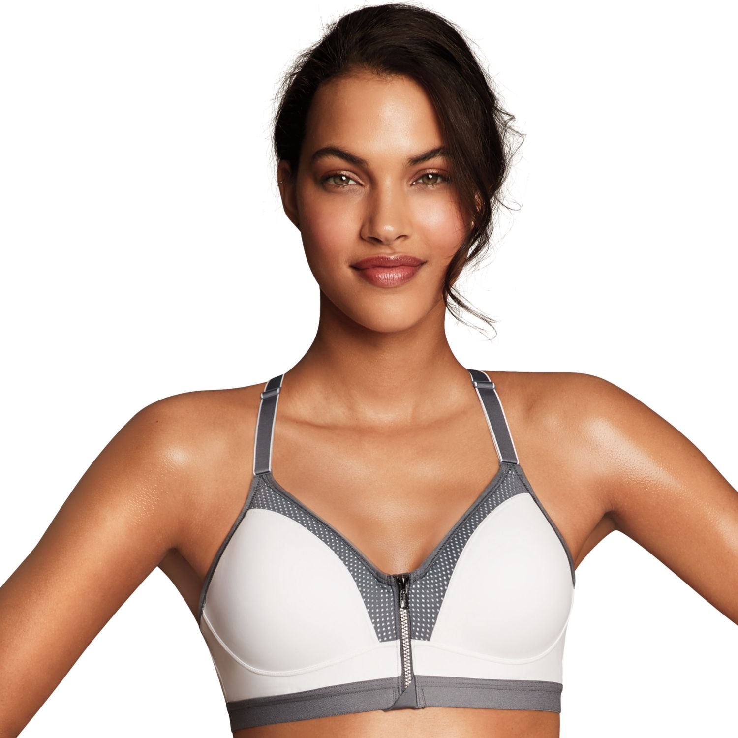 maidenform sports bra zip front