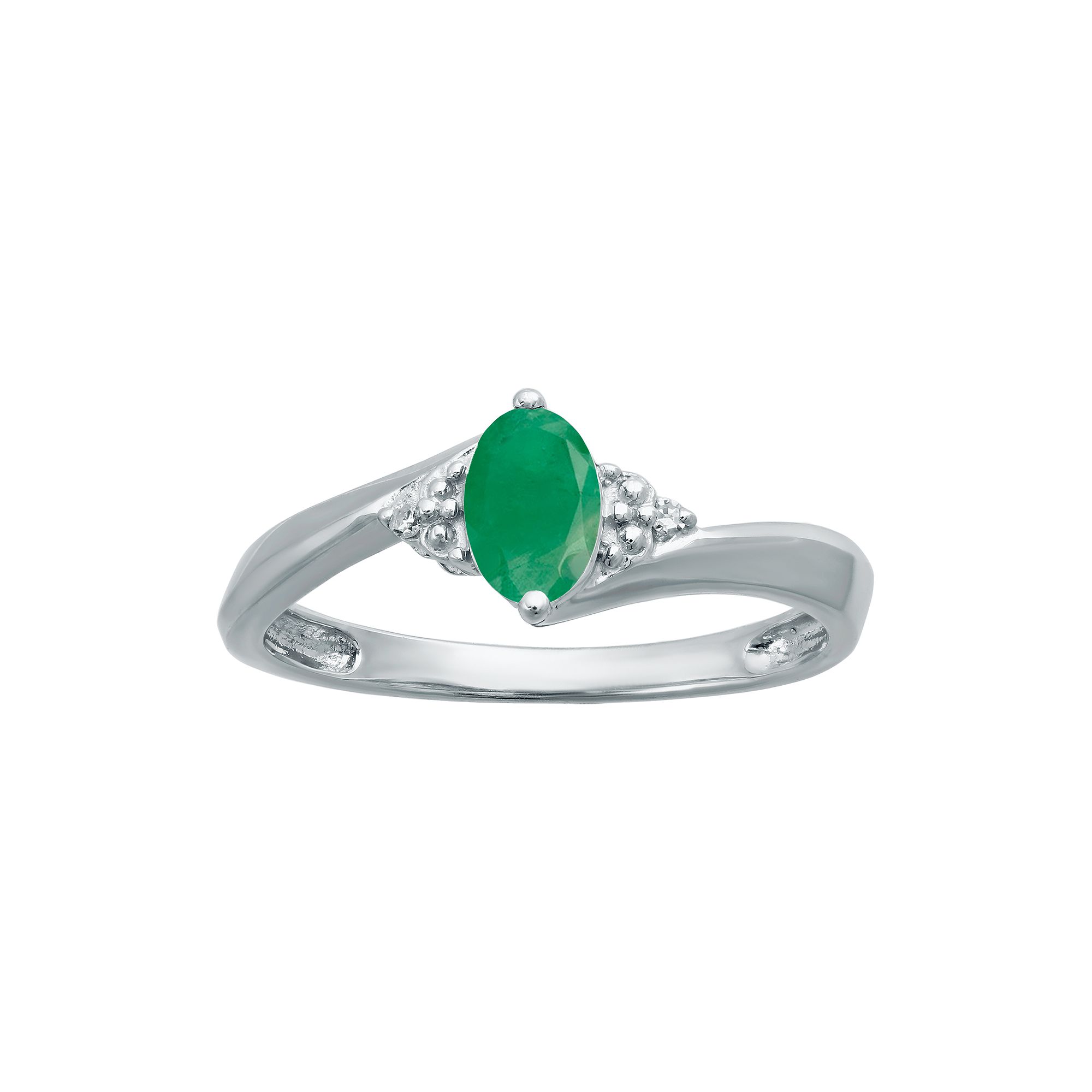 Gemminded Sterling Silver Gemstone Diamond Accent Ring, Womens, Size: 5, G