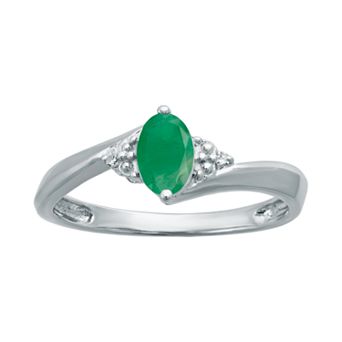 Gemminded Sterling Silver Gemstone Diamond Accent Ring