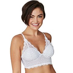 Maidenform Pure Comfort Lace Bralette, Padded Wireless Bra, Convertible  Longline Halter Bralette with Soft Foam Cups, Evening Blush, 36B at   Women's Clothing store