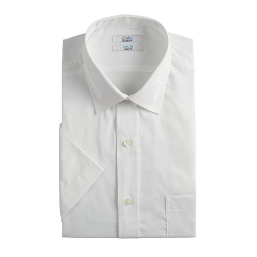 Men's Croft & Barrow® EasyCare Short Sleeve SpreadCollar Dress Shirt