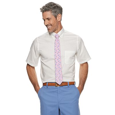 Men s Croft Barrow Classic Fit Easy Care Short Sleeved Button Down Collar Dress Shirt