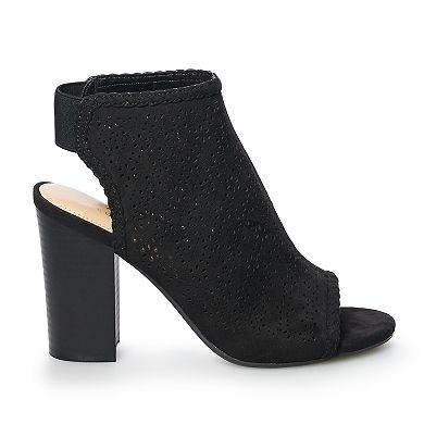 LC Lauren Conrad Hazelnut Women's Peep Toe Boots