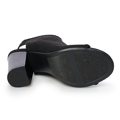 LC Lauren Conrad Hazelnut Women's Peep Toe Boots