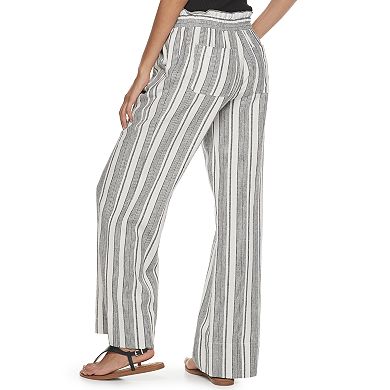 Juniors' Rewind Paper Bag Waist Palazzo Pants