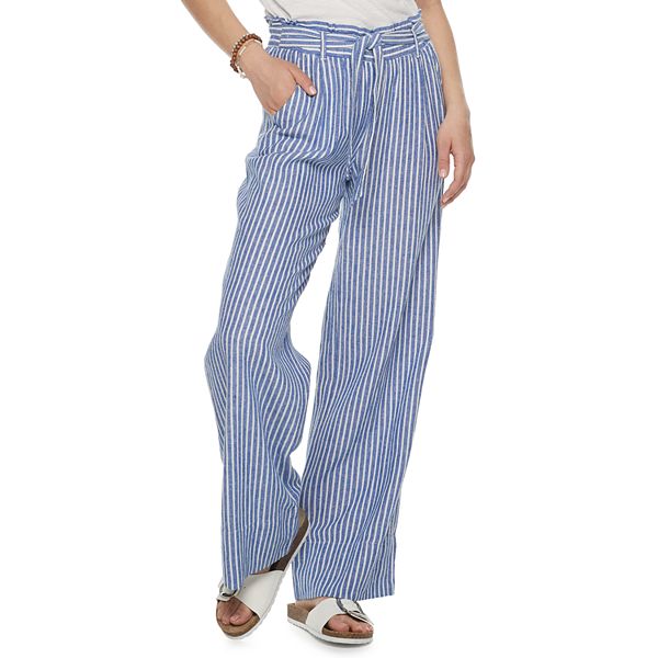 Juniors' Rewind Paper Bag Waist Palazzo Pants