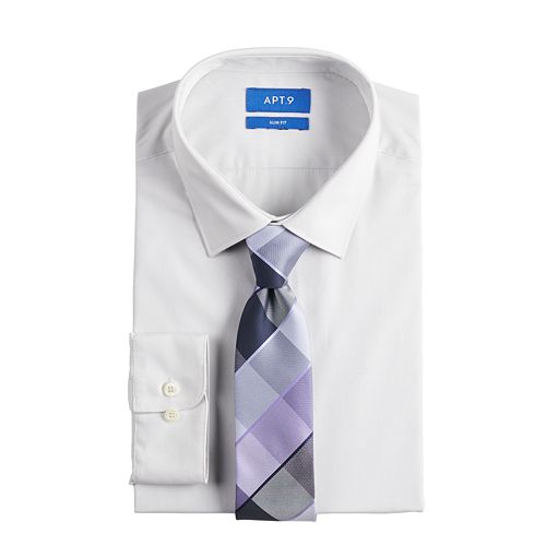 slim fit dress shirt and tie set