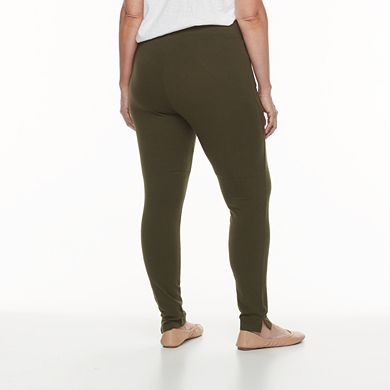 Plus Size Utopia by HUE Ankle Slit Leggings