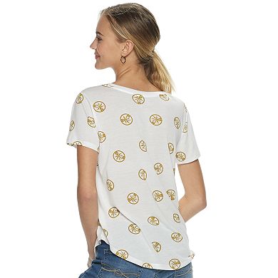 Juniors' Captain Marvel Logo Graphic Tee