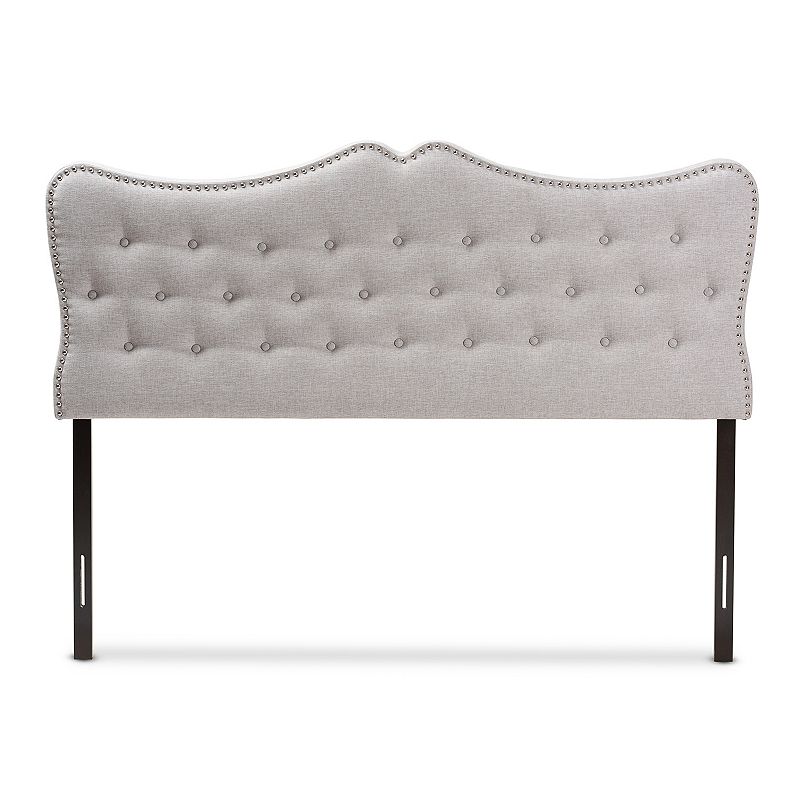 Baxton Studio Emma Modern and Contemporary Greyish Beige Fabric Queen Size Headboard Wholesale Interiors
