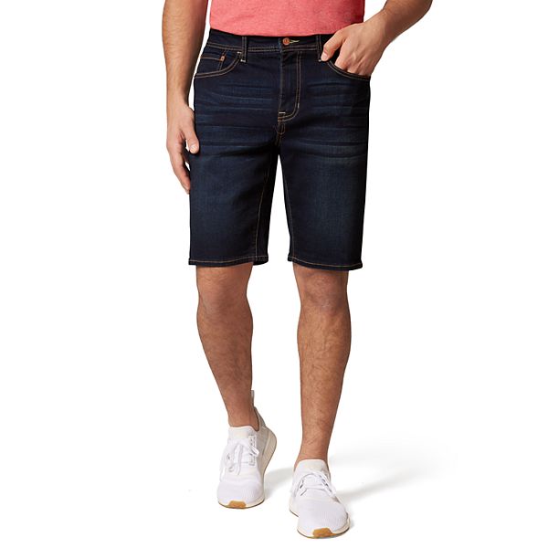 Classic 5-Pocket Design 9.5 Inseam Classic Fit Knit Denim Shorts IZOD Mens Casual Stretch Knit Jean Shorts