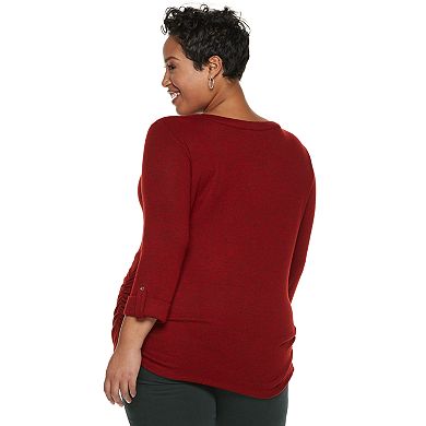 Plus Size Croft & Barrow® Rusched Top