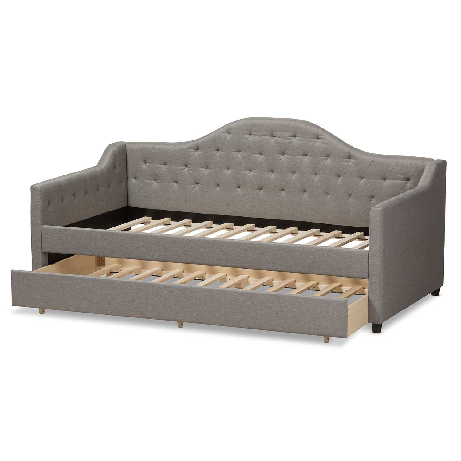 Baxton Studio Perry Modern Daybed Trundle   3524551 Light Pastel Gray