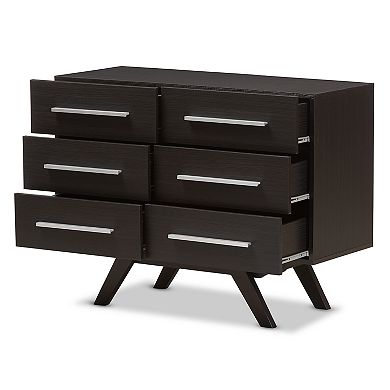 Baxton Studio Mid-Century 6-Drawer Dresser