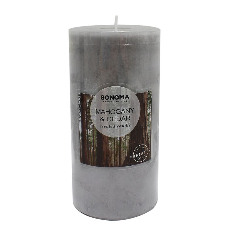 Sonoma Goods For Life 3 x 6 Mahogany & Cedar Pillar Candle, Multicolor