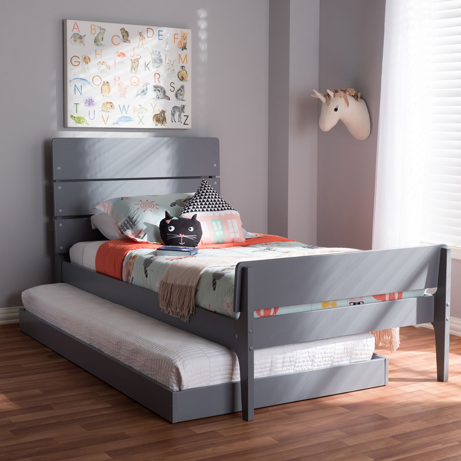 Baxton Studio Modern Twin Platform Bed & Trundle