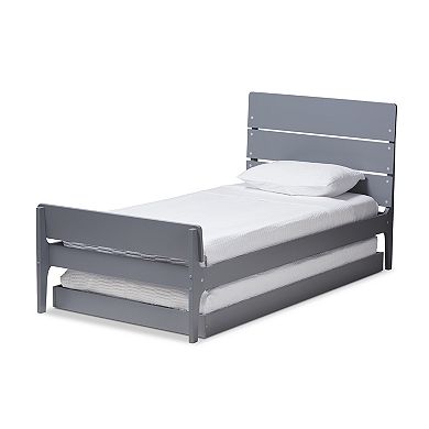 Baxton Studio Modern Twin Platform Bed & Trundle