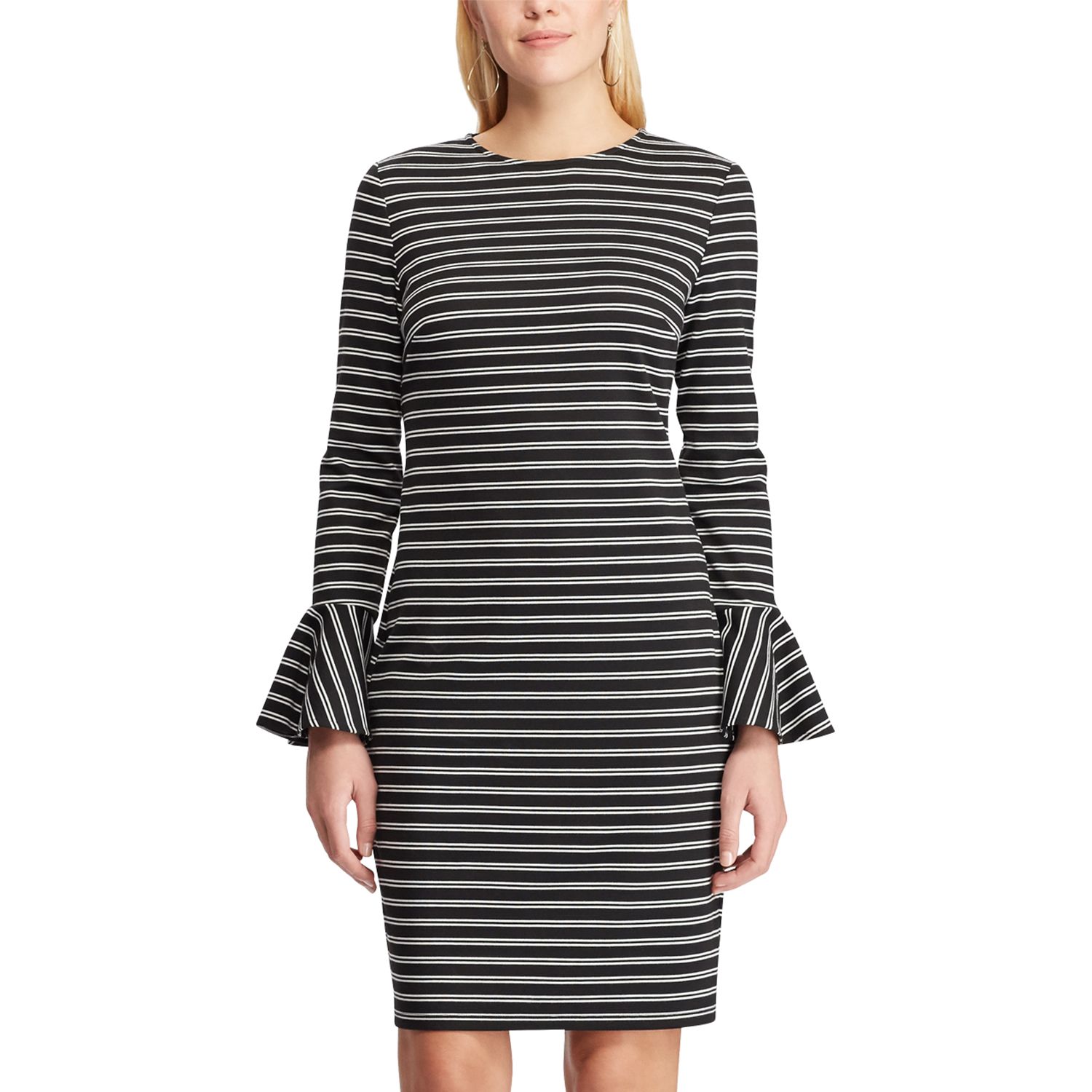warehouse balloon sleeve ponte dress