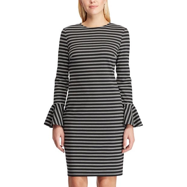 Women's Chaps Plaid Bell-Sleeve Ponte Dress