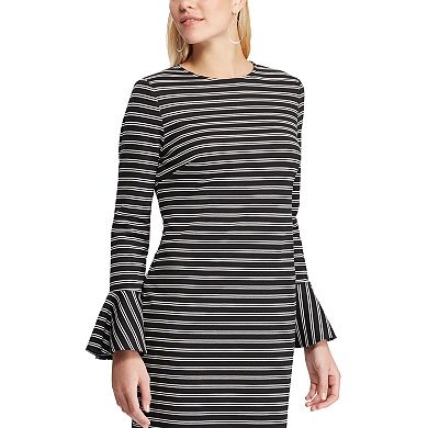 Women's Chaps Plaid Bell-Sleeve Ponte Dress