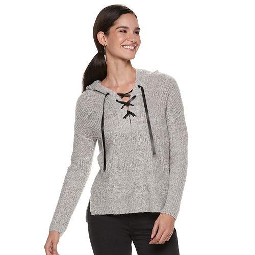 Women's Rock & Republic® Ribbed Hooded Sweater