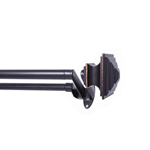 Decopolitan Faceted Ball Adjustable Double Curtain Rod