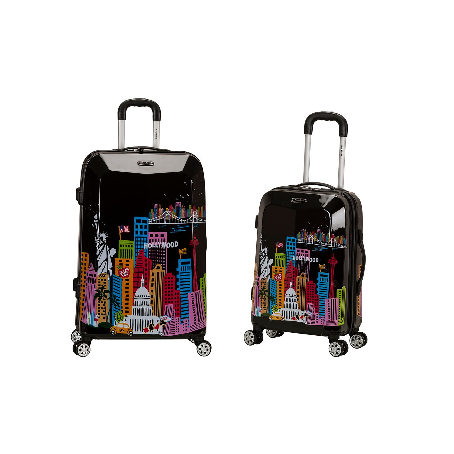 rockland melbourne 2 piece hardside spinner luggage set