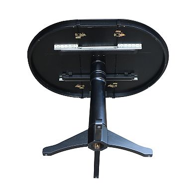 International Concepts Round Top Pedestal Table With Leaf
