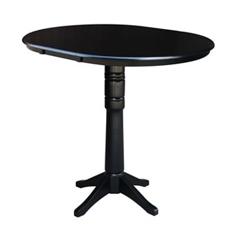 International Concepts Round Top Pedestal Table With Leaf
