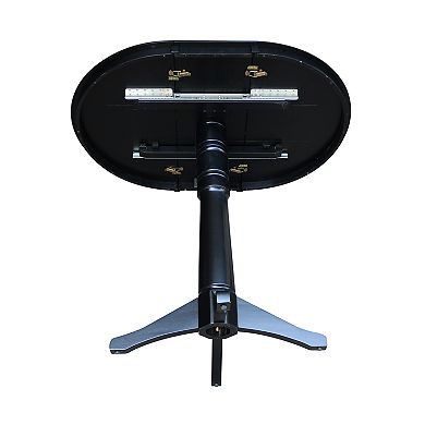 International Concepts Round Top Pedestal Table With Leaf